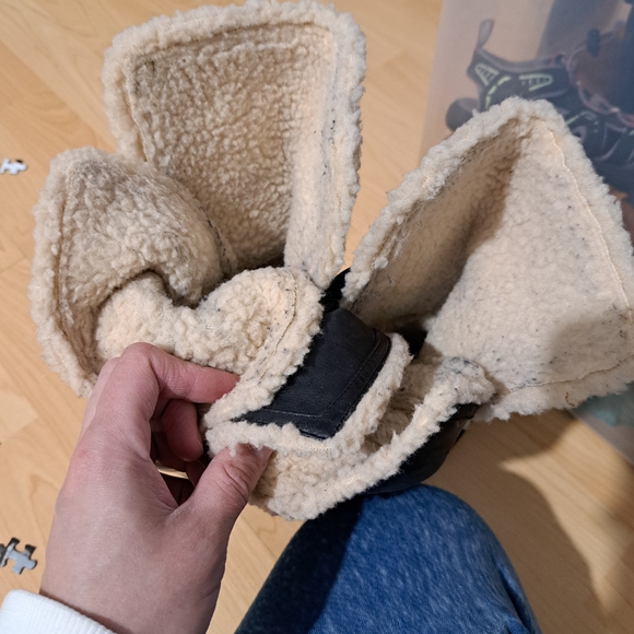 Women's Black Faux Leather Boots with Buckle Straps, Size 37, Aldo - Picture 7 of 10